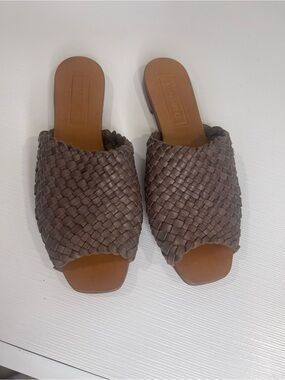 Either/Or Handwoven Leather Slide Sandals from Anthropologie